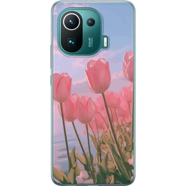 Taske til Xiaomi Mi 11 Pro med lyserøde tulipaner