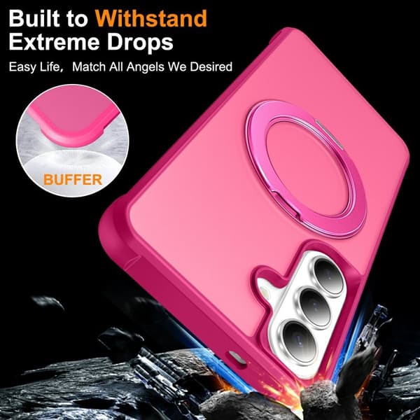 Mobilskal för Samsung Galaxy S26 Magnetiskt Kickstand TPU + PC - Rosa