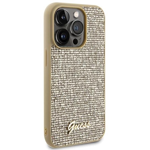 Guess Mobilskal till iPhone 15 Pro Disco Metal Script - Guld