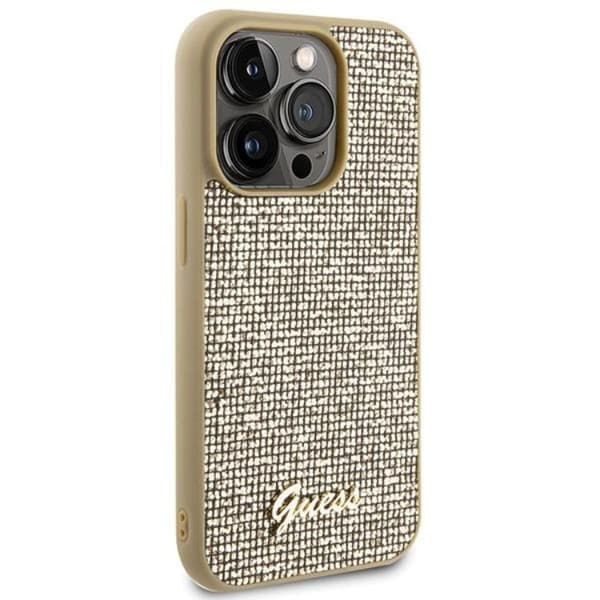Guess Mobilskal till iPhone 15 Pro Disco Metal Script - Guld Guld