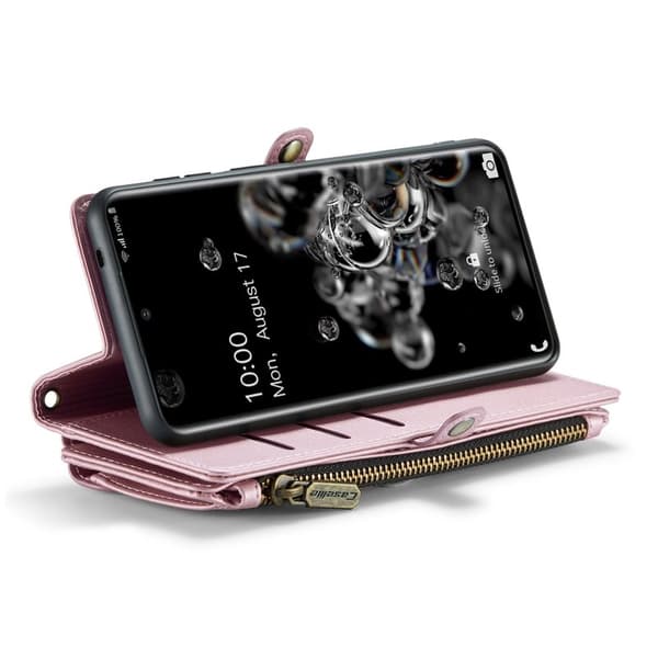 CASEME Plånboksfodral Konstläder för Samsung Galaxy S20 Ultra - Rosa