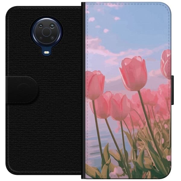 Plånboksfodral till Nokia G20 med Rosa Tulpaner