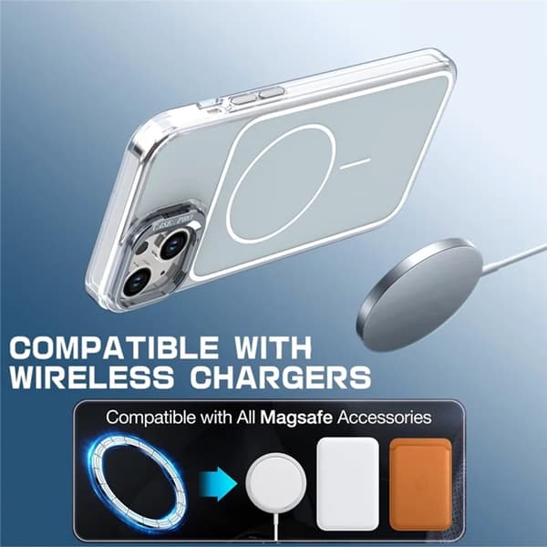 Mobilskal till iPhone 15 Plus MagSafe Lens Kickstand med Handrem - Grå Grå