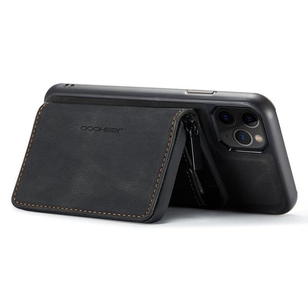 JEEHOOD Mobilskal till iPhone 11 Pro Magnetiskt Konstläder Svart