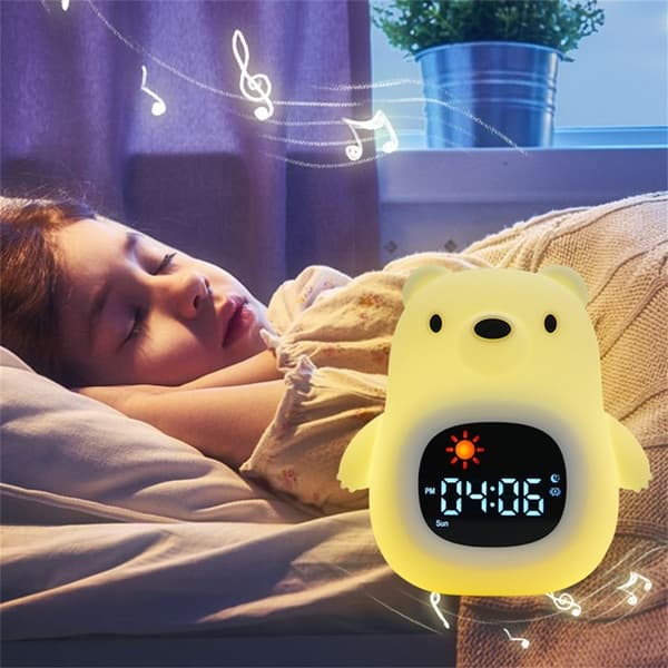Väckarklocka med Nattlampa White Bear Tappkontroll JL-821