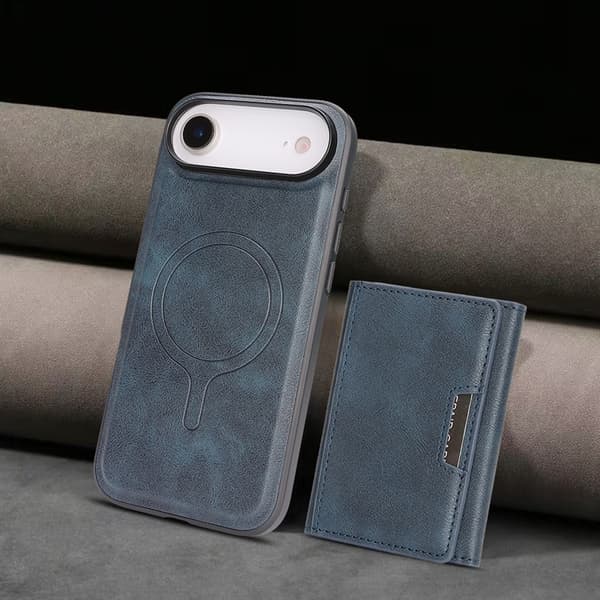 Mobilskal till iPhone Air MagSafe Kickstand Tri-fold Korthållare Blå