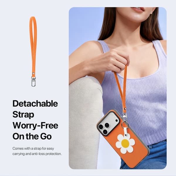 DUX DUCIS Mobilskal till iPhone 17 Pro Max Fingerring/Rem Luvy Series Orange