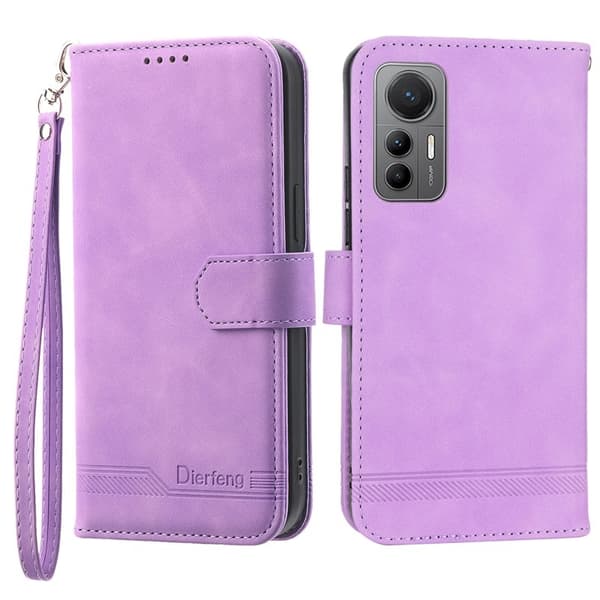 DIERFENG DF-03 Plånboksfodral för Xiaomi 12 Lite 5G Konstläder - Lila