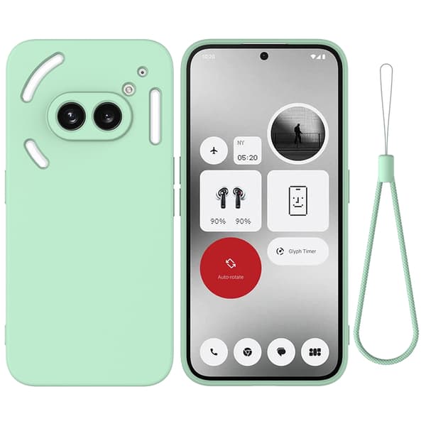 Mobilskal till Nothing Phone (2a) Plus Liquid Silikon med Handrem Grön