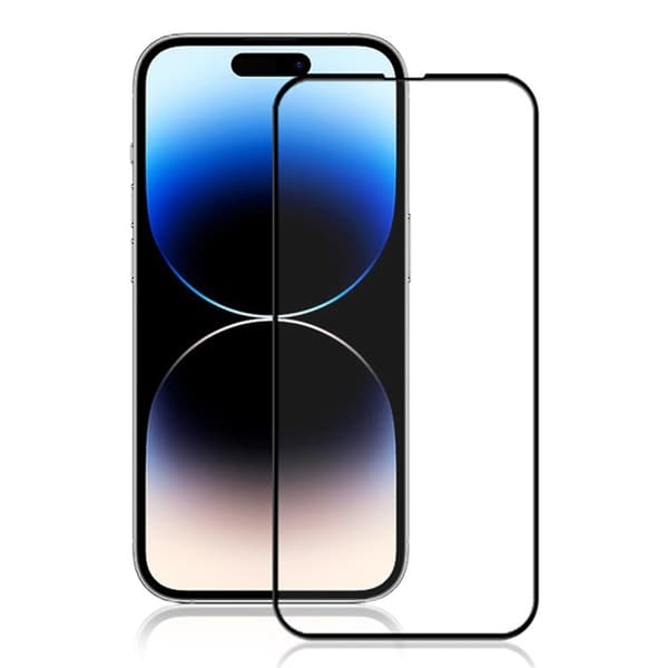Mocolo iPhone 15 Pro Hærdet Glas Skærmbeskytter Silk Printing - Sort Black