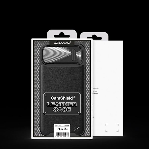 Nillkin iPhone 14 Pro Max -kotelo CamShield Läder S - Musta Black