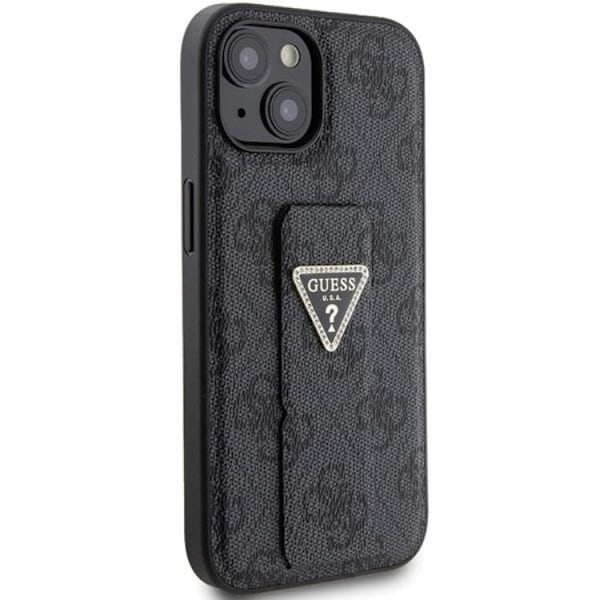 Guess iPhone 15 Mobilskal Grip Stand Triangle Strass - Svart Svart
