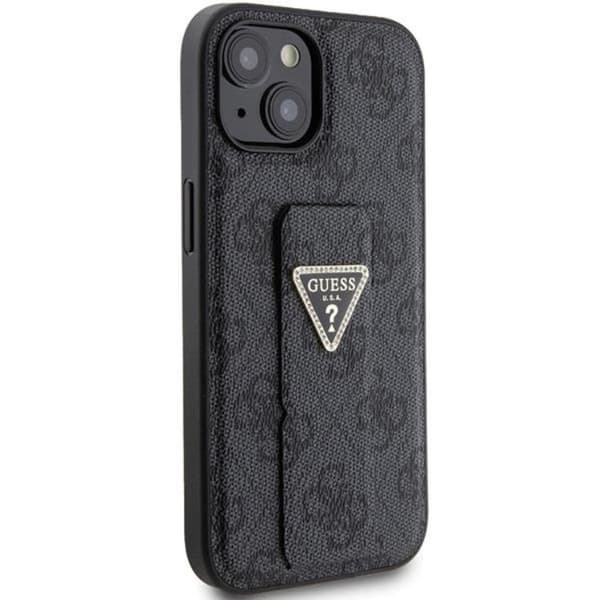 Guess Mobilskal till iPhone 15 Grip Stand Triangle Strass - Svart Svart
