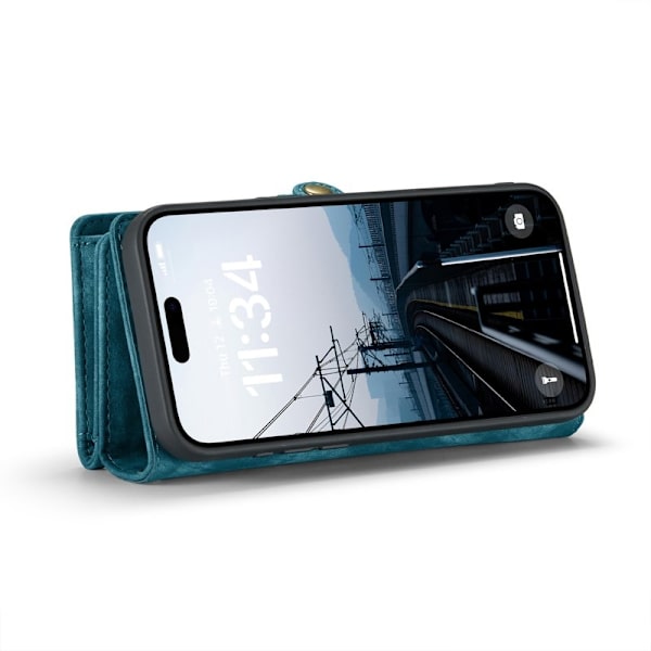 CASEME 008 iPhone 16 Plus Plånboksfodral Konstläder med Blå