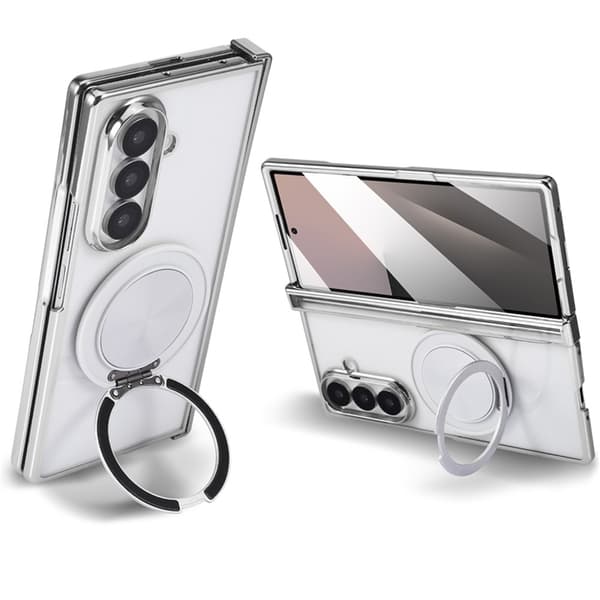Mobilskal till Galaxy Z Fold 7 MagSafe Electroplated Vein Rotating - Silver Silver
