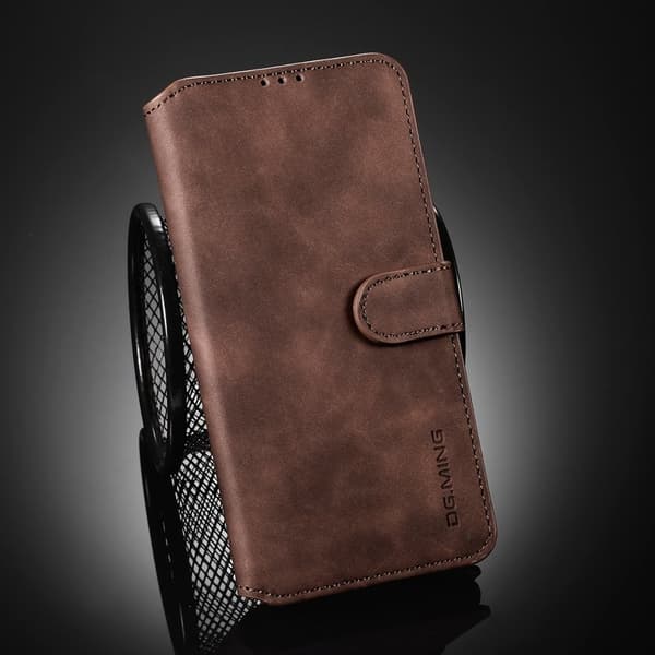 DG.MING Retro KonstläderPlånboksfodral Samsung Galaxy S21 FE - Brun