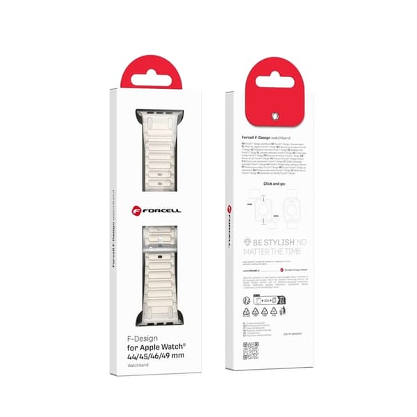 Forcell Apple Watch (42/44/45/49) Armbånd Silikone - Hvid Vit