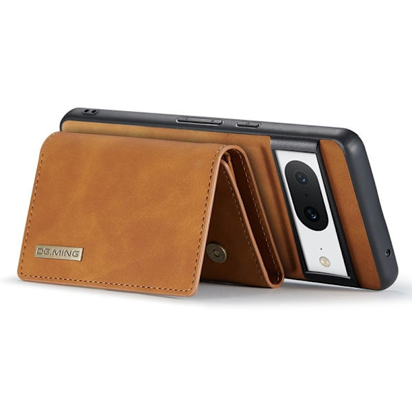 DG.MING Google Pixel 8 Konstläder Plånboksfodral Magnetisk Brun