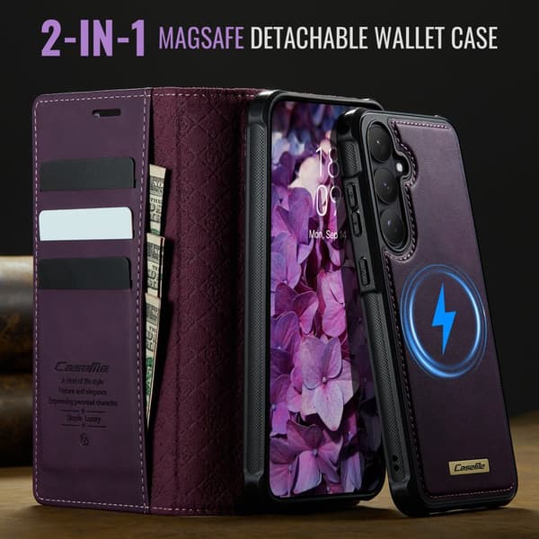 CaseMe Plånboksfodral för Samsung Galaxy S26 Plus Konstläder RFID Lila