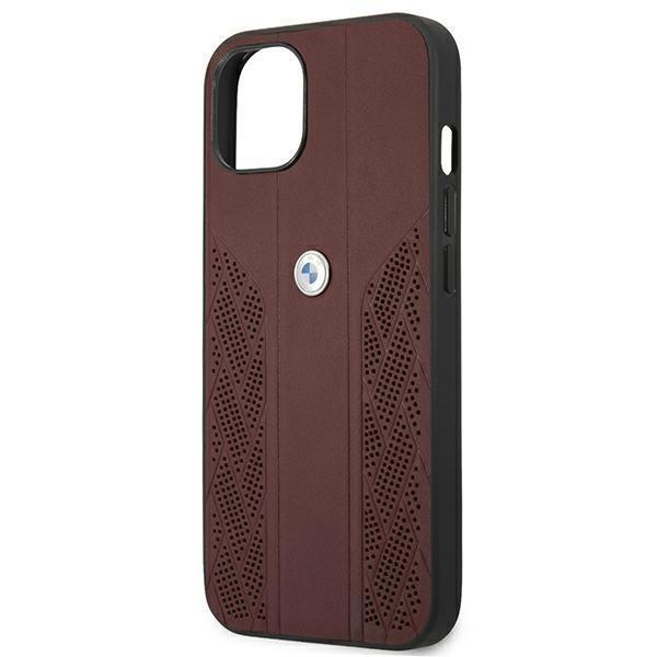 BMW Leather Curve rei'itetty kotelo iPhone 13 - punainen Red
