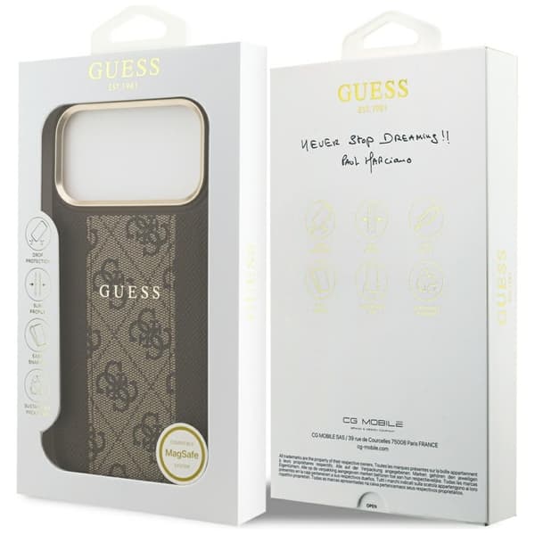 Guess Mobilskal till iPhone 17 Pro Max Magsafe Stripe - Brun Brun
