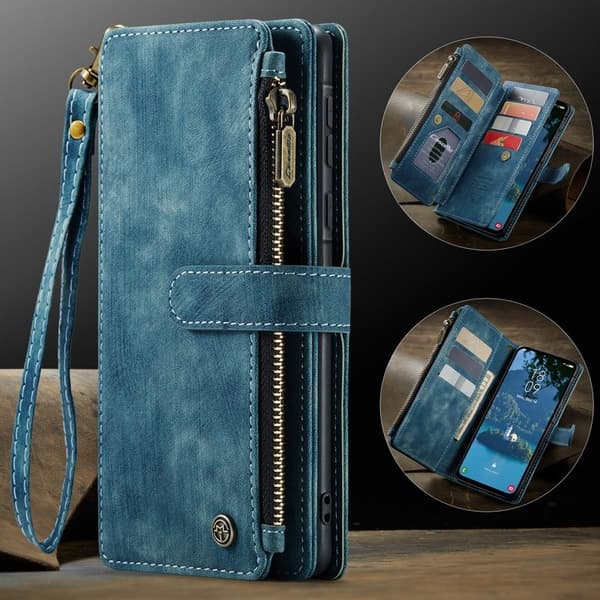 CASEME Konstläder Plånboksfodral för Samsung Galaxy A17 5G/4G - Blå