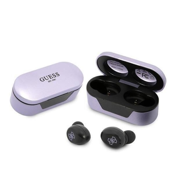 Guess TWS Bluetooth 5.0 Hörlurar + Dockningsstation - Lila