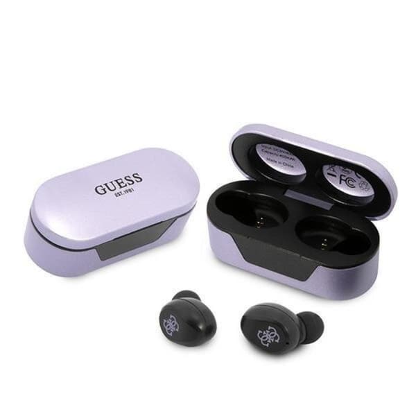 Guess TWS Bluetooth 5.0 Hovedtelefoner + Ladestation - Lilla Lila