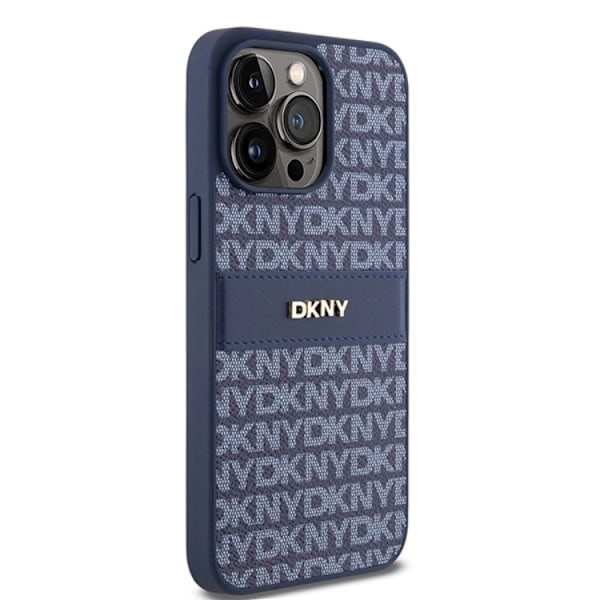 DKNY iPhone 15 Pro Mobilskal Läder Mono Stripe & Metal Logo