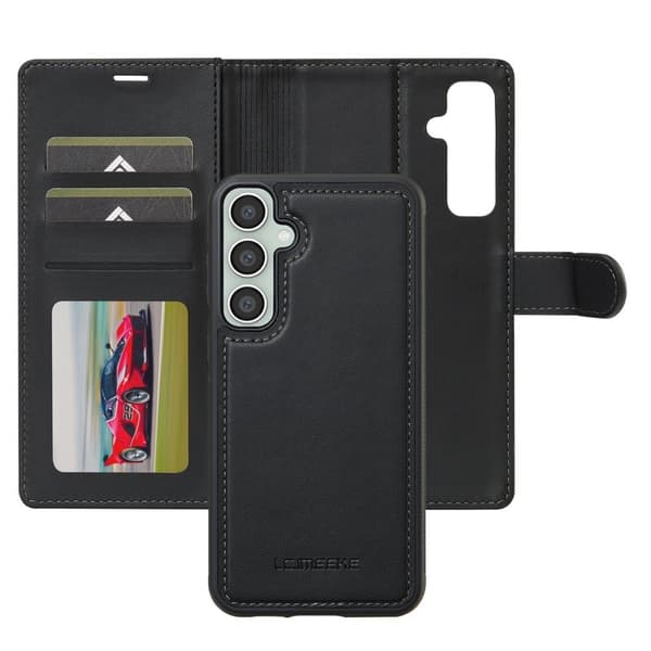 LC.IMEEKE L2 Series Samsung Galaxy S23 FE Plånboksfodral Konstläder - Svart