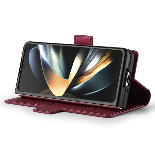 LC.IMEEKE L1 Plånboksfodral för Samsung Galaxy Z Fold4 5G - Röd Konstläder