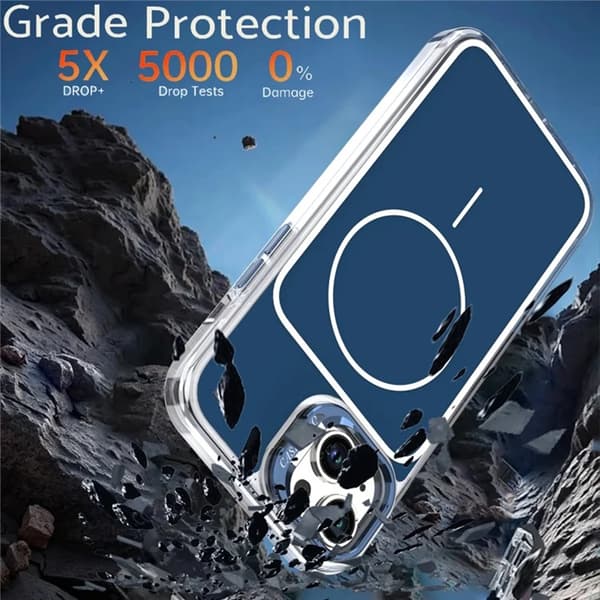 Mobilskal till iPhone 15 Plus MagSafe Lens Kickstand med Handrem - Blå Blå