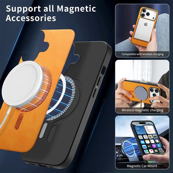 Mobilskal till iPhone 17 Pro MagSafe Skin-touch - Gul Gul