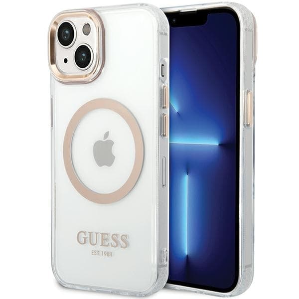 Guess Mobilskal till iPhone 15 Plus/14 Plus MagSafe MagSafe Metal Outline