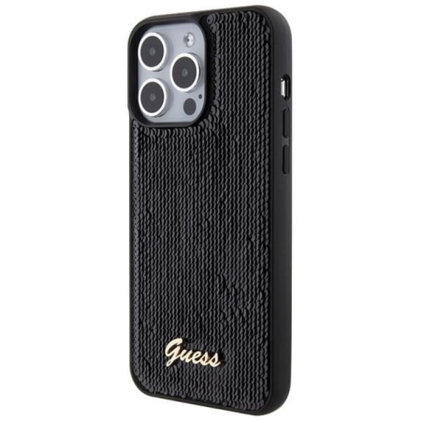 Guess iPhone 15 Pro Max Mobilskal Sequin Script Metal - Svart