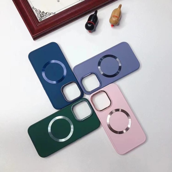 BOOM iPhone 14 Pro Case Magsafe nestemäinen silikoni - sininen