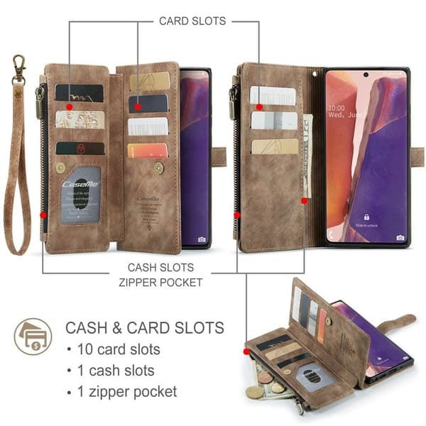 CASEME C30 Mobilskal för Samsung Galaxy Note20 5G/4G - Brun
