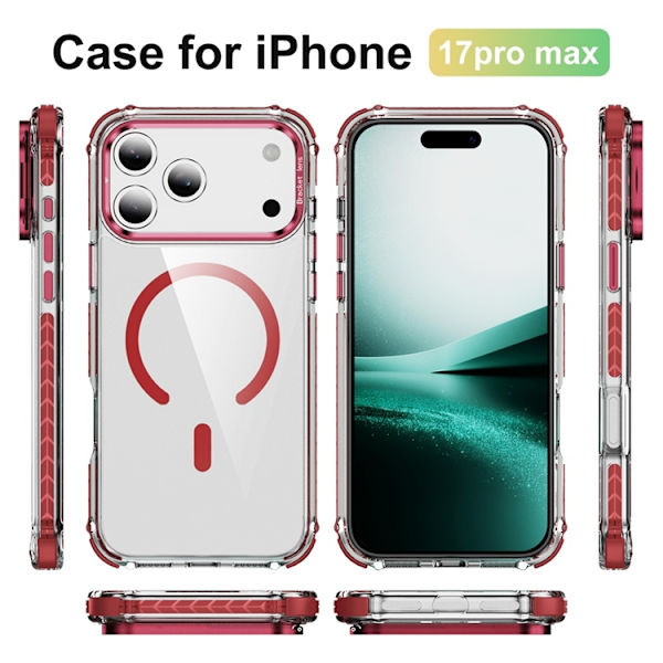 Mobilskal till iPhone 17 Pro Max MagSafe Kickstand - Röd Röd