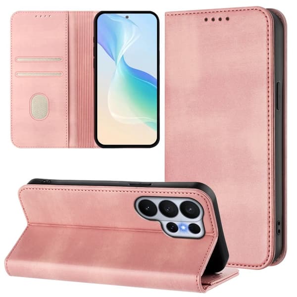 Samsung Galaxy S26 Ultra Plånboksfodral Konstläder RFID Skydd - Rosa