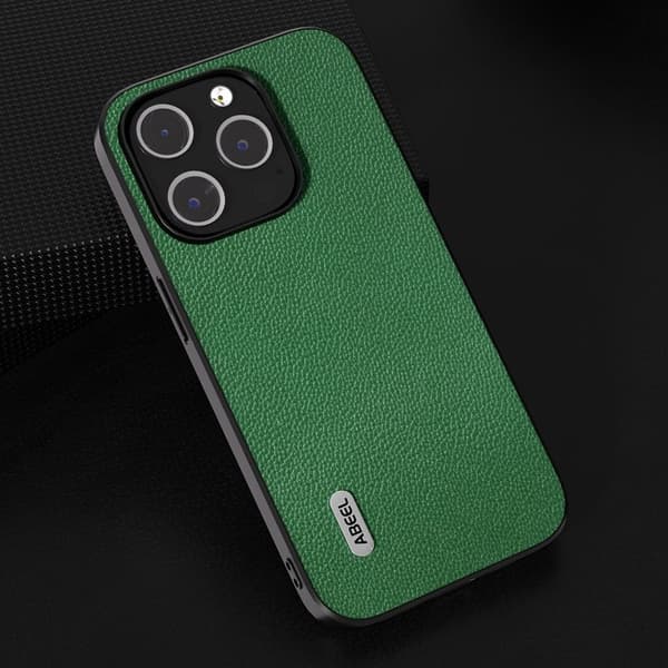ABEEL Mobilskal till iPhone 13 Pro Max Äkta Läder Grön Äkta Läder Leather