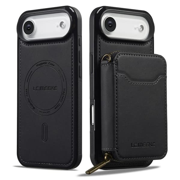 LC.IMEEKE L6 iPhone Air Plånboksfodral Magnetiskt - Svart Konstläder