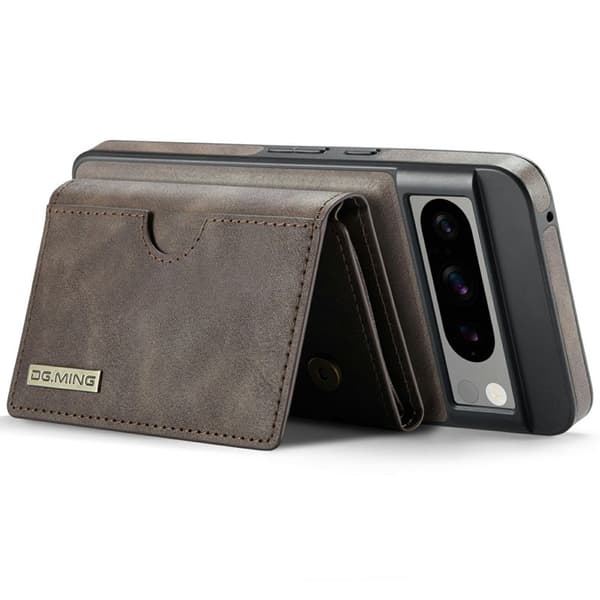 DG.MING M6 Series Konstläder Plånboksfodral för Google Pixel 8 Pro - Brun