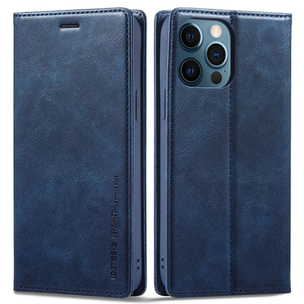LC.IMEEKE iPhone 12 / 12 Pro Plånboksfodral Konstläder - Blå