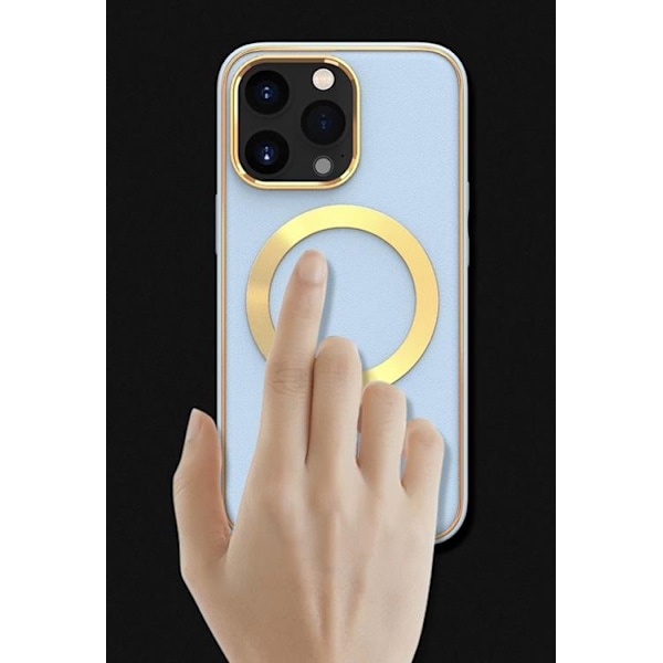 BOOM iPhone 13 Pro Cover Magsafe Læder - Peak Blå Blå