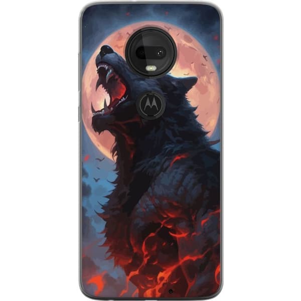 Telefontaske til Motorola Moto G7 med Howling Wolf