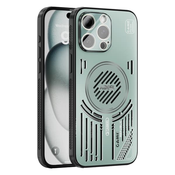 ABEEL Mobilskal till iPhone 15 Pro Aluminium + PC + TPU - Ljusgrön