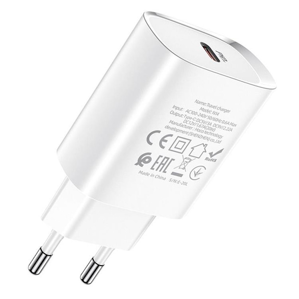 Hoco Väggladdare Adapter USB-C - Vit