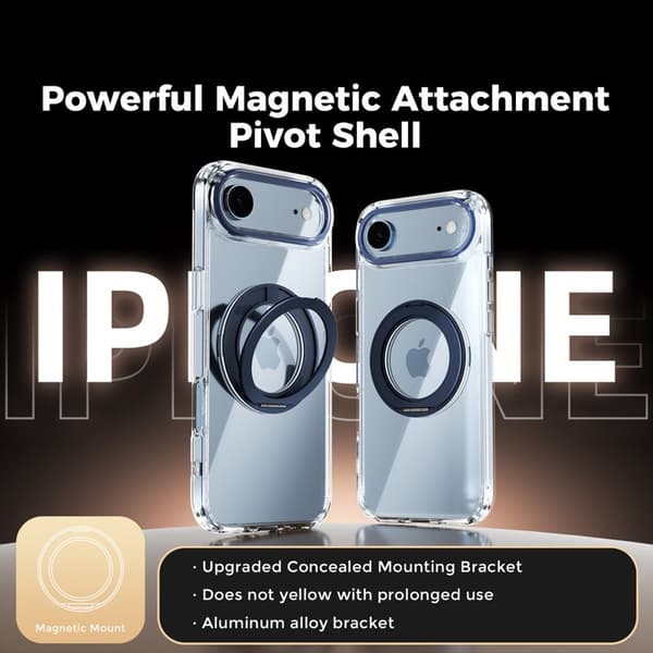 ABEEL Q-LUCK Mobilskal till iPhone Air Shockproof Rotating Kickstand Blå