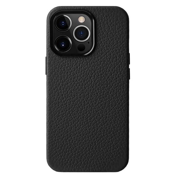 MELKCO Mobilskal till iPhone 13 Pro Max Äkta Läder + PC - Svart