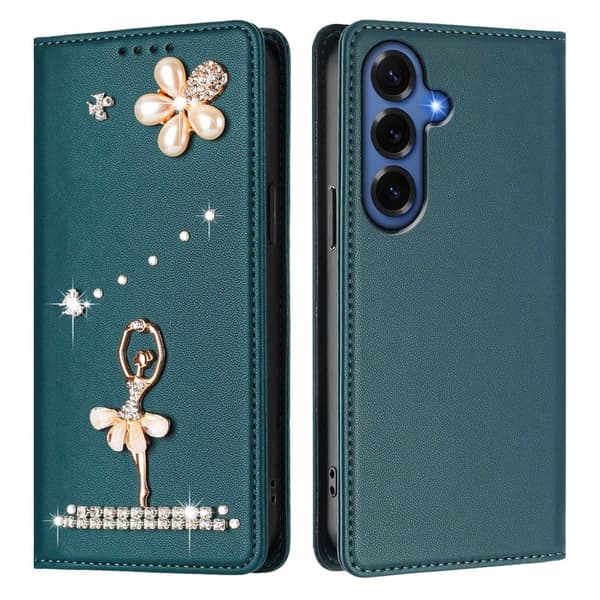 Plånboksfodral för Samsung Galaxy S26 Plus Konstläder RFID - Grön